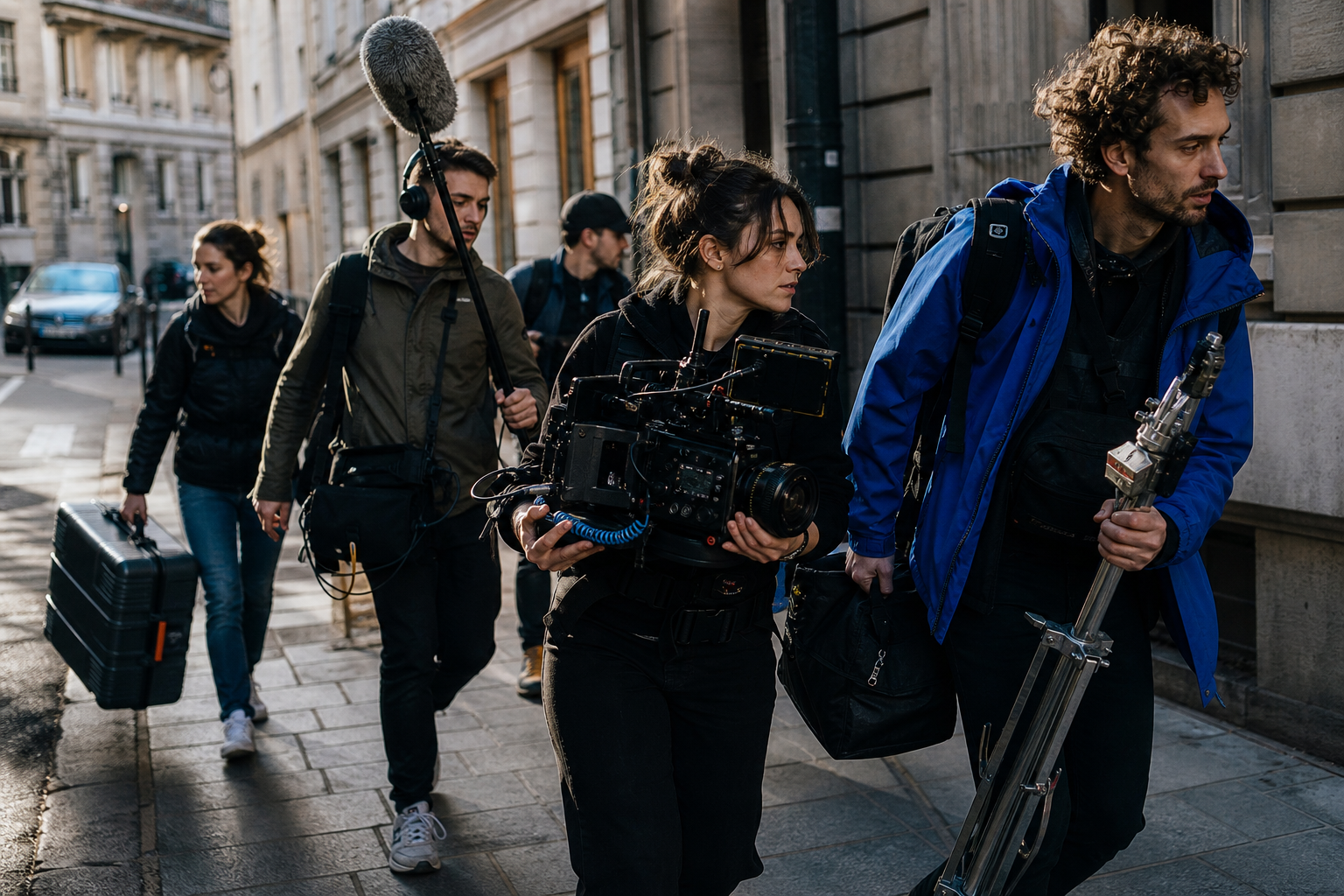 Équipe de production vidéo mobile